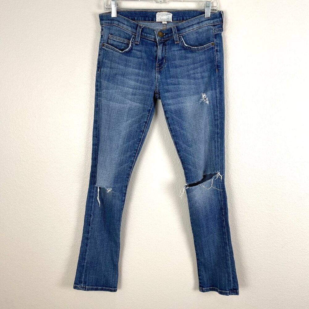 Current‎ Elliott Womens 28 Beatnik Jeans Marvel Destroy Distressed Denim